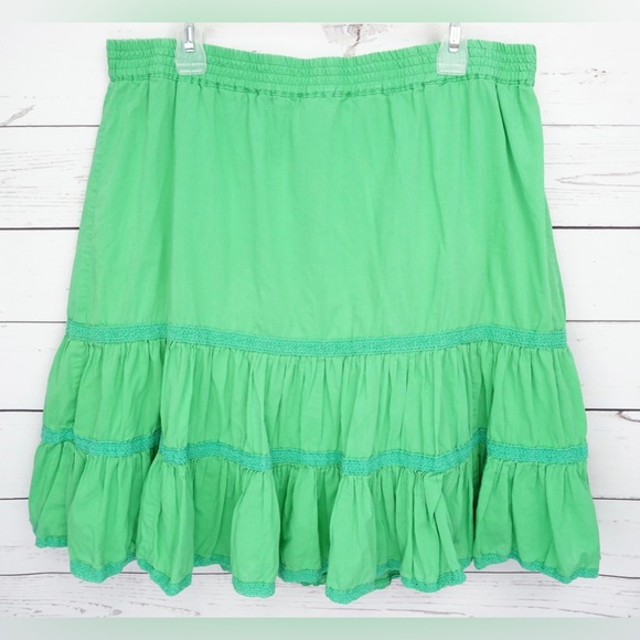 LOFT Skirts Ann Taylor Loft Skirt Womens 6 Green Solid Peasant